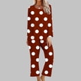 thumbnail image 2 of Kaemgyyd Women's Sleepwear Fall Long Sleeve Top and Wide Leg Pants Pajama Set Print Nighty 2 Piece Lounge Outfits, 2 of 5