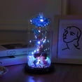 thumbnail image 4 of Adornos de luz nocturna con flores eternas, simulación de hojas de oro rosa, regalo de San Valentín de Tanabata, 4 of 5