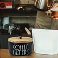 thumbnail image 5 of Wooden Round Coffee Filter Storage Container with Bamboo Lid for Coffee Pod and Filter, 5 of 6