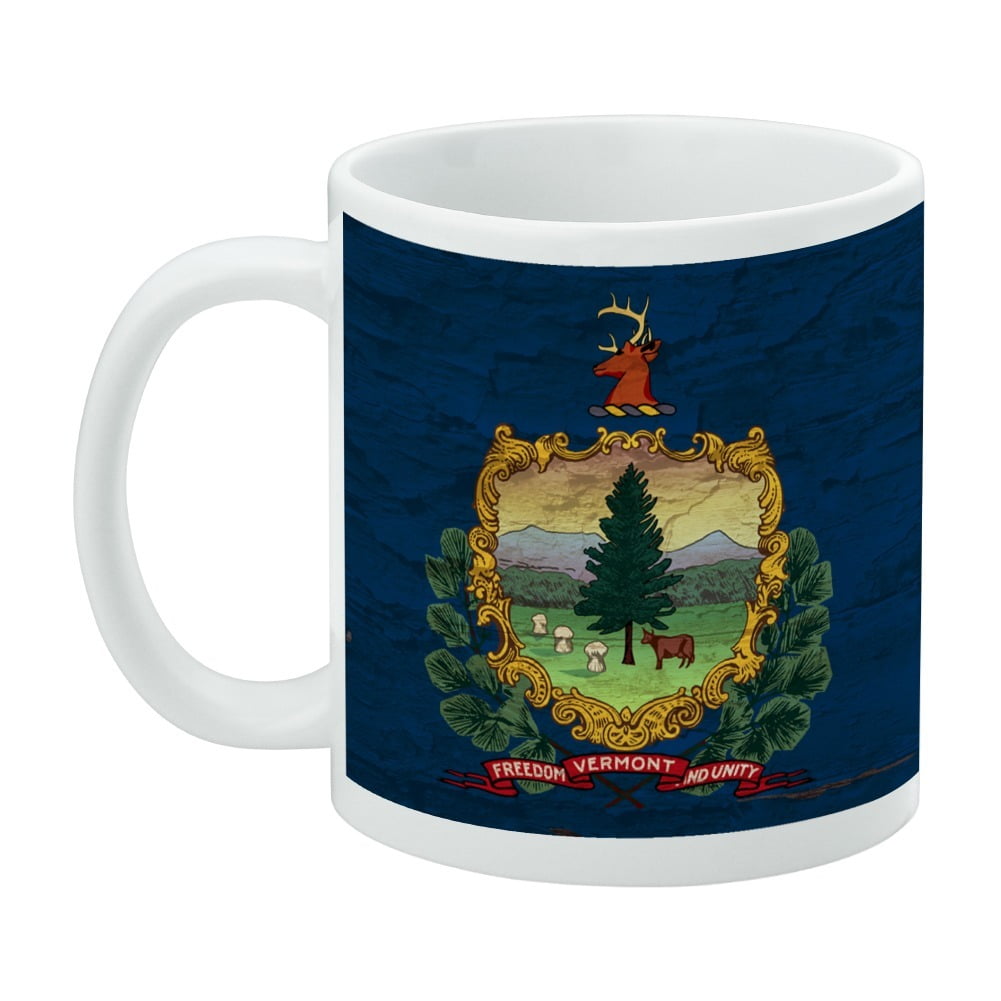Rustic Vermont State Flag Distressed Usa White Mug Walmart Com Walmart Com