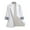 White L, variant on Women Suit Coat Lapel 3/4 Sleeve Striped Cuffs Suit Jacket Single Button Pockets Design Loose Fit Business Workwear