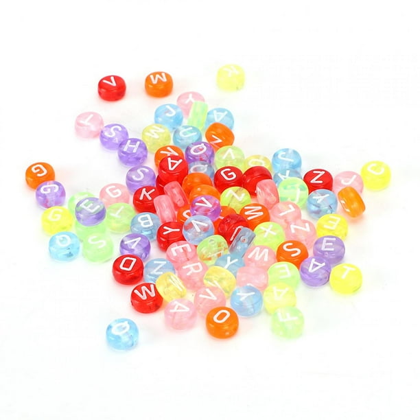 1000 cuentas acrílicas con letras del alfabeto, redondas y coloridas, para joyería, pulseras y collares.