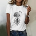 thumbnail image 2 of Jamsmile Womens Tshirts Summer Casual Dandelion Print Comfortable Round Neck Short Sleeve Loose Beach Athletic Tee Shirts, 2 of 4