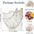 thumbnail image 2 of Th Fishnet Wall Decor White Decorative Fishnet Belt Seashells, Nautical Fishnet Decoration, Mediterranean Style Fishnet Decoration For Beach Pirate T, 2 of 5