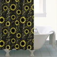 thumbnail image 4 of Waterproof Dark Striped Abstract Sunflower Shower Curtain 72x72 Inch Boho Style Polyester Unique Shower Curtain for Bathroom Hotel Home Decor with 12 Plastic Hooks, 4 of 5
