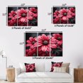 thumbnail image 4 of Designart "Pink Crimson euphony III" Floral Metal Wall Art Set, 4 of 5