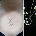 thumbnail image 3 of Rosec Jewels Lab Diamond Circle Necklace with Shooting Star - Diamond Eternity Pendant with Chain (EF-VS Quality), 10K White Gold, 3 of 8