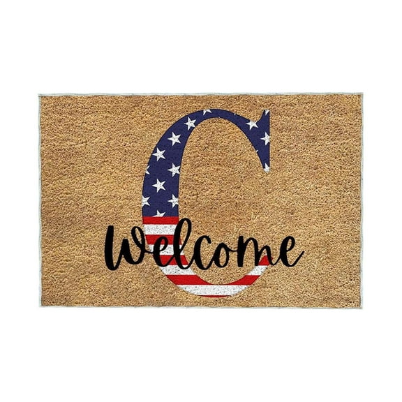 PALIFEUR 4th Of July Door Mat Non-Slip Outdoor Patriotic Welcome Mats for Front Door, Independence Day Bedroom Front Door Mat, Absorbent Door Mat Outside Entrance, 19x31 Inch