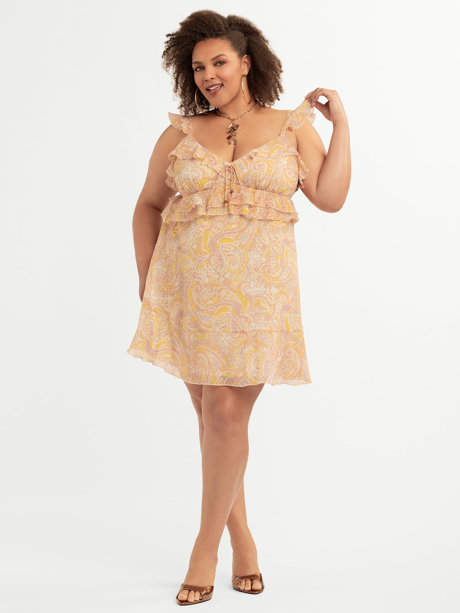 Jessica Simpson Women's Plus Sleeveless Salma Dress, Sizes 0X-4X