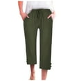 thumbnail image 1 of Women Fashion High Waisted Wide Leg Pants Drawstring Elastic Trousers Comfy Straight Leg Long Pants With Pockets, 1 of 5