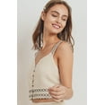 thumbnail image 4 of Knit Laced Buttoned Shoulder Strap Top L, 4 of 6