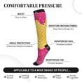 thumbnail image 3 of Lsque Red Ice Cream Pattern Sport Compression Socks for Men & Women 15-20 mmHg Knee High Nurse Pregnant Running Medical and Travel Athletic, 3 of 6