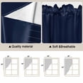 thumbnail image 3 of Navy Blue White Geometric Kitchen Window Curtains, Swag Curtains Valance for Bedroom Living Room Bathroom, Modern Herringbone Abstract Art Rod Pocket Window Curtain Block Drapes 2 Panels 36"x63", 3 of 9