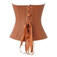 thumbnail image 6 of Ynynloco Womens Faux Leather Zipper Front Bustier Corset Top Sweetheart Neckline Top, 6 of 7