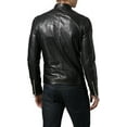thumbnail image 3 of Men's Genuine Lambskin Leather Jacket Biker Soft Stylish Black Motorcycle Jacket A798, 3 of 4