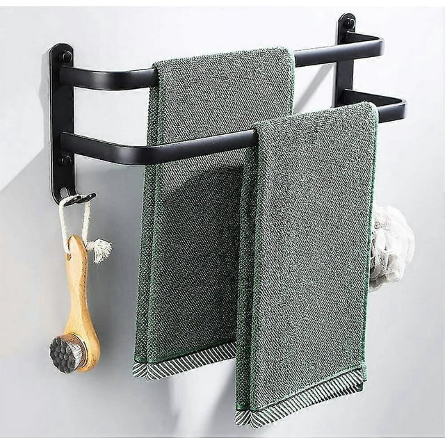 Toallero de baño ZHAOCHENG con barra negra para montaje en pared