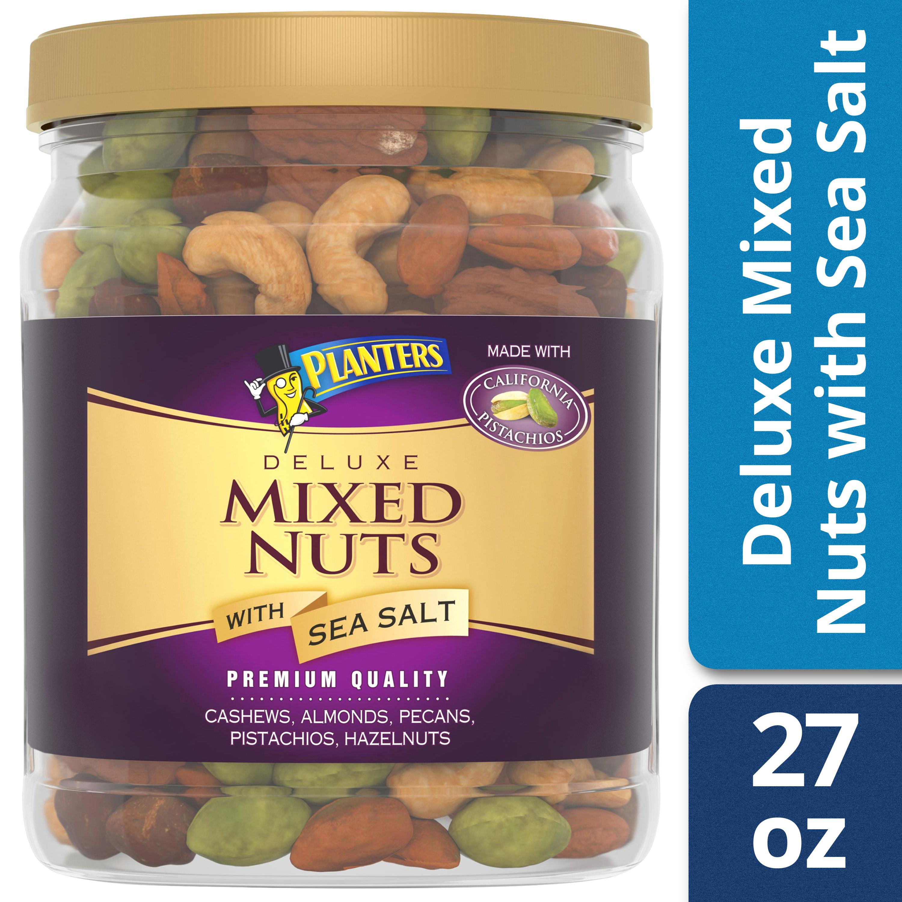 Planters Deluxe Mixed Nuts with Sea Salt, 27.0 oz Jar