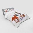 thumbnail image 3 of Ambesonne Colorful Bedding Set 3 Pcs, Girl with Dogs in Rain, Twin XL, Multicolor, 3 of 3