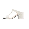 thumbnail image 1 of White Womens Casual Peep Toe Low Heel Slip-On Sandals For Spring And Summer All-Match Outdoor Comfortable Versatile Wear Size 36, 1 of 9