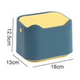 thumbnail image 2 of Ficarrico Mini bote de basura de plástico moderno con tapa - Cesta de basura para tocador de baño, escritorio, mesa o mesa de café - Desechar rondas de algodón, esponjas de maquillaje, pañuelos, 2 of 5