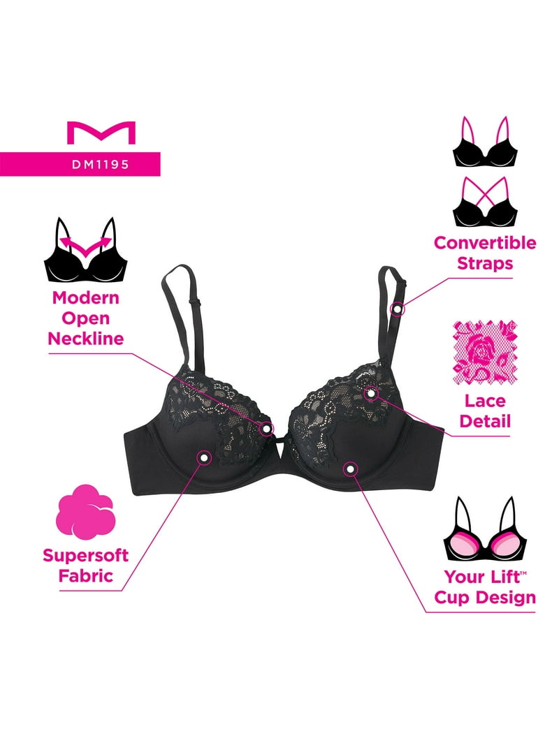 Black Maidenform Devotion Your Lift Convertible Straps 1195 Evening Maidenform Underwire Bra Comfort Devotion Your Lift  main image 3