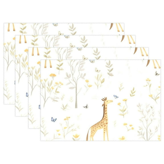 Giraffes 12×18 inch Placemats Heat Resistant Washable Foldable Rectangular Placemats Set Decoration Indoor Outdoor for Kitchen Dining Table 1PC