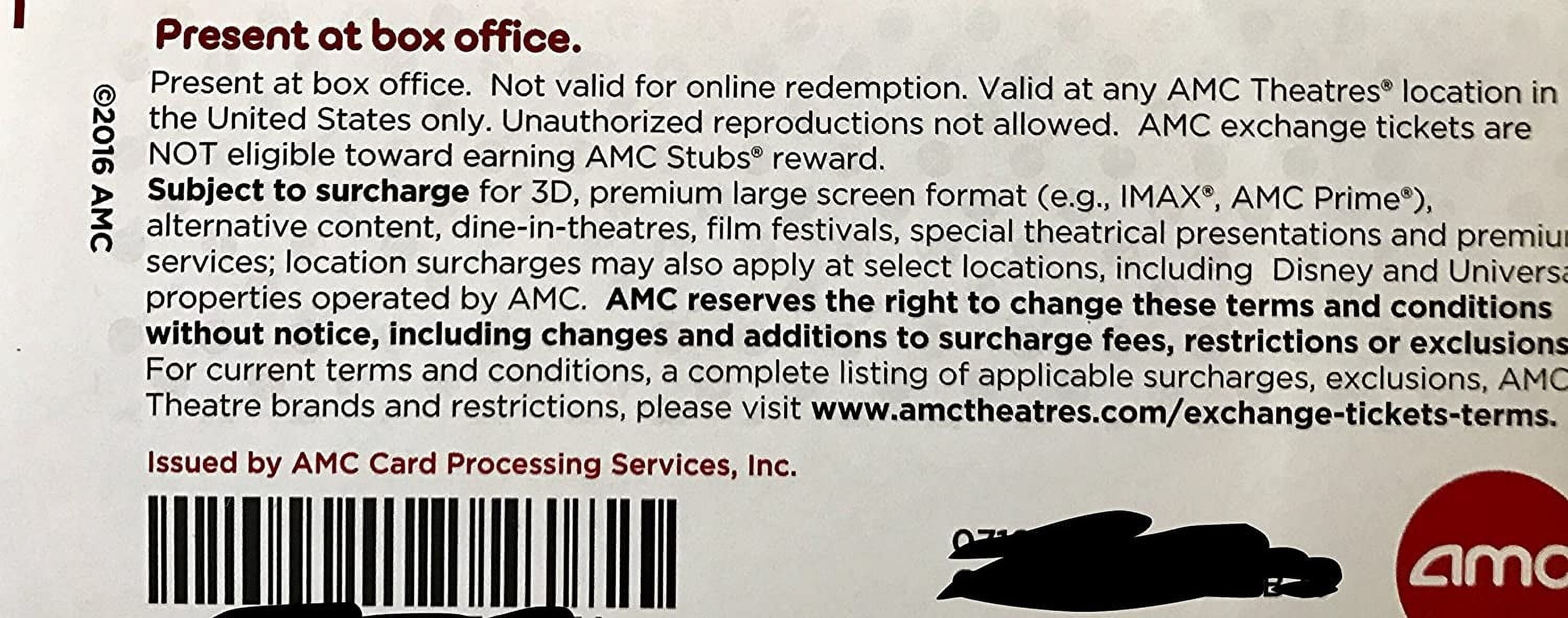 AMC Black Movie Ticket (2 Pack)