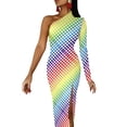 thumbnail image 2 of Colorful Polka Dot Maxi Dress Long Sleeve Abstract Party Bodycon Dresses Autumn Retro Dress Woman Custom Vestidos, 2 of 5