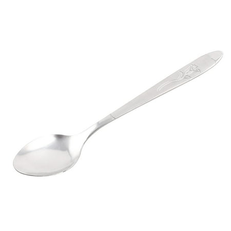 13cm Long Stainless Steel Kitchen Table Tea Soup Serving Spoon Scoop Silver Tone