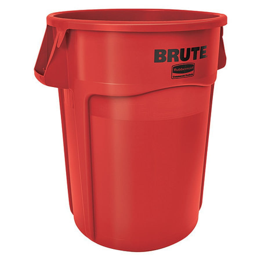 RUBBERMAID FG264360RED 44 gal. Plastic Round Trash Can , Red Walmart