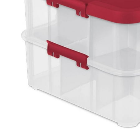 Sterilite 24 Compartment Stackable Christmas Ornament Storage Clear Box