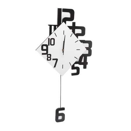Nieyigj Frameless Pendulum Wall Clocks DIY Assembly Modern Wall Clock with Silent Movement Number Decoration for Living Room Office (14.8 x 13.4 inches / 37.7 x 34 cm)