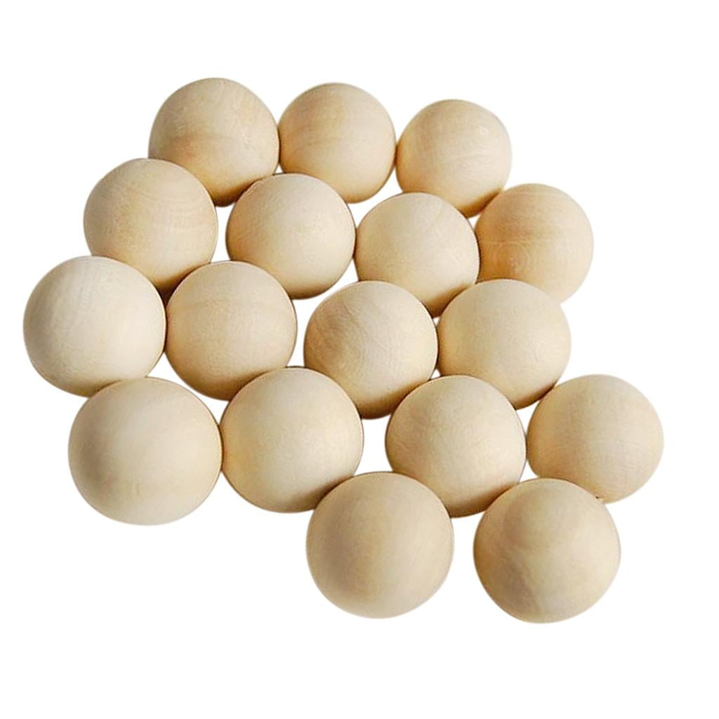 25mm Natural Unpainted Wood Round Loose Spacer Beads, Pack of 100 for DIY Jewelry Making Bracelet Spacer Charms for Macrame Crafts Toddlers Hair