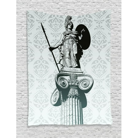Sculptures Tapestry Statue Of Athena On Baroque Background