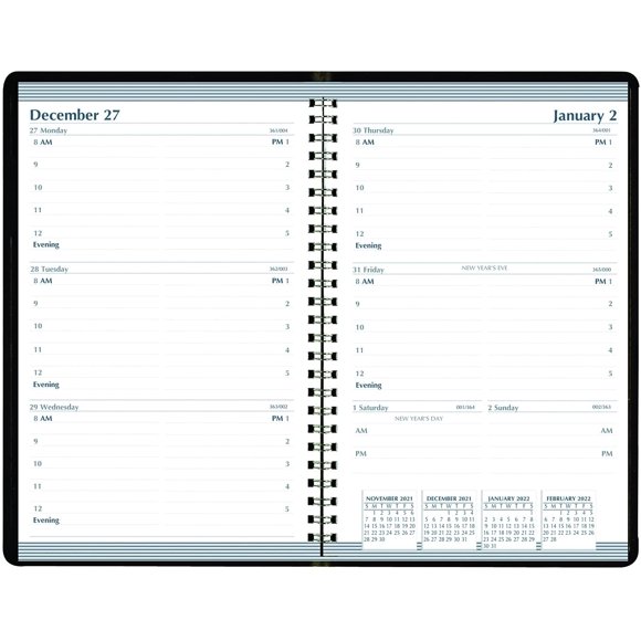 House of Doolittle 2022 Weekly Calendar Planner, Black, 5 x 8 Inches, January - December (HOD27802-22)