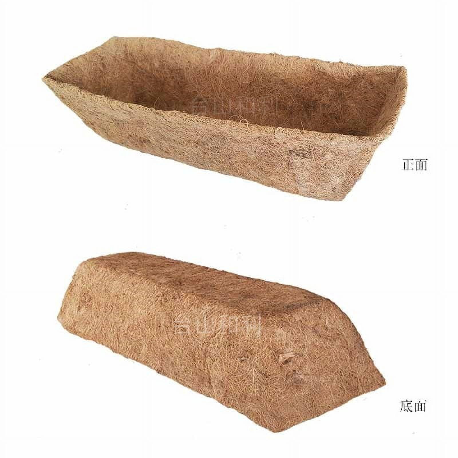 Zhuge 2 Pcs 24" Trough Coco Fiber Replacement Liner, Pre-Formed Window Basket Coco Liner, Natural Coconut Coir Planter for Wall Hanging Basket, Window Box, Flower Pot, Fence, Railing