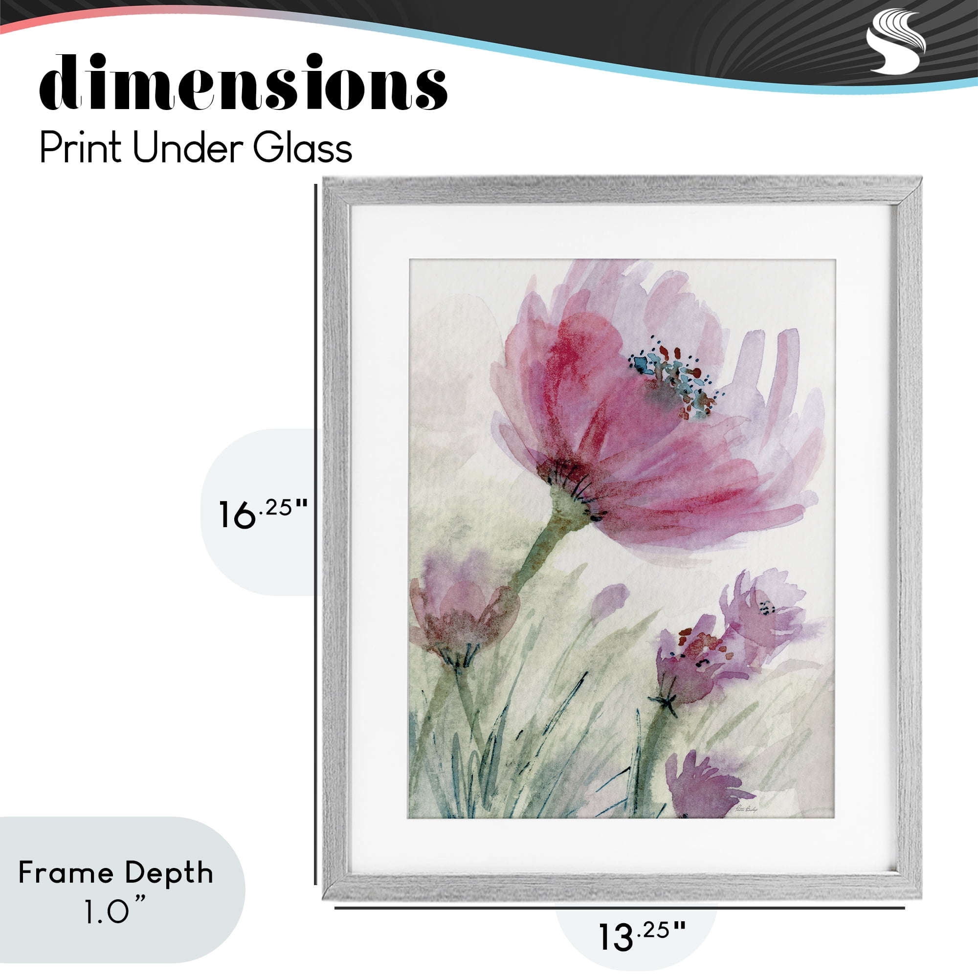 Stupell Industries Pink Flower & Speckled Stamen Gray Framed Print Under Glass, design by Patti Bishop