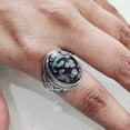 thumbnail image 4 of Snowflake Obsidian Mans Ring, Natural Snowflake Obsidian, Gents Ring, Silver Jewelry, 925 Silver Ring, Gift, Heavy Mens Ring, Arabic Design, Ottoman Style Ring, Christmas, Turkey Mens Signet Ring, 4 of 7