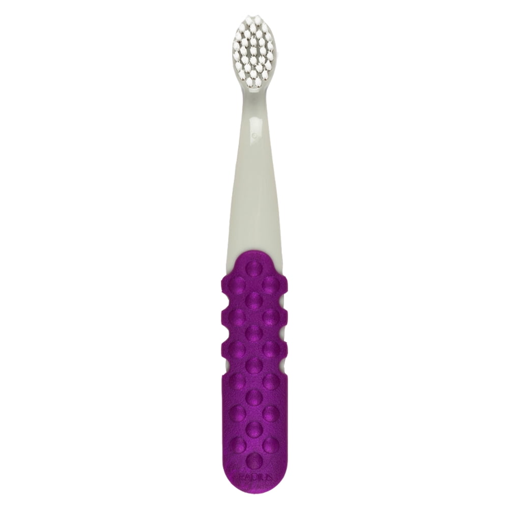 RADIUS, Totz Plus Brush, 3 Years +, Extra Soft, Cool Grey/ Amethyst Purple, 1 Toothbrush