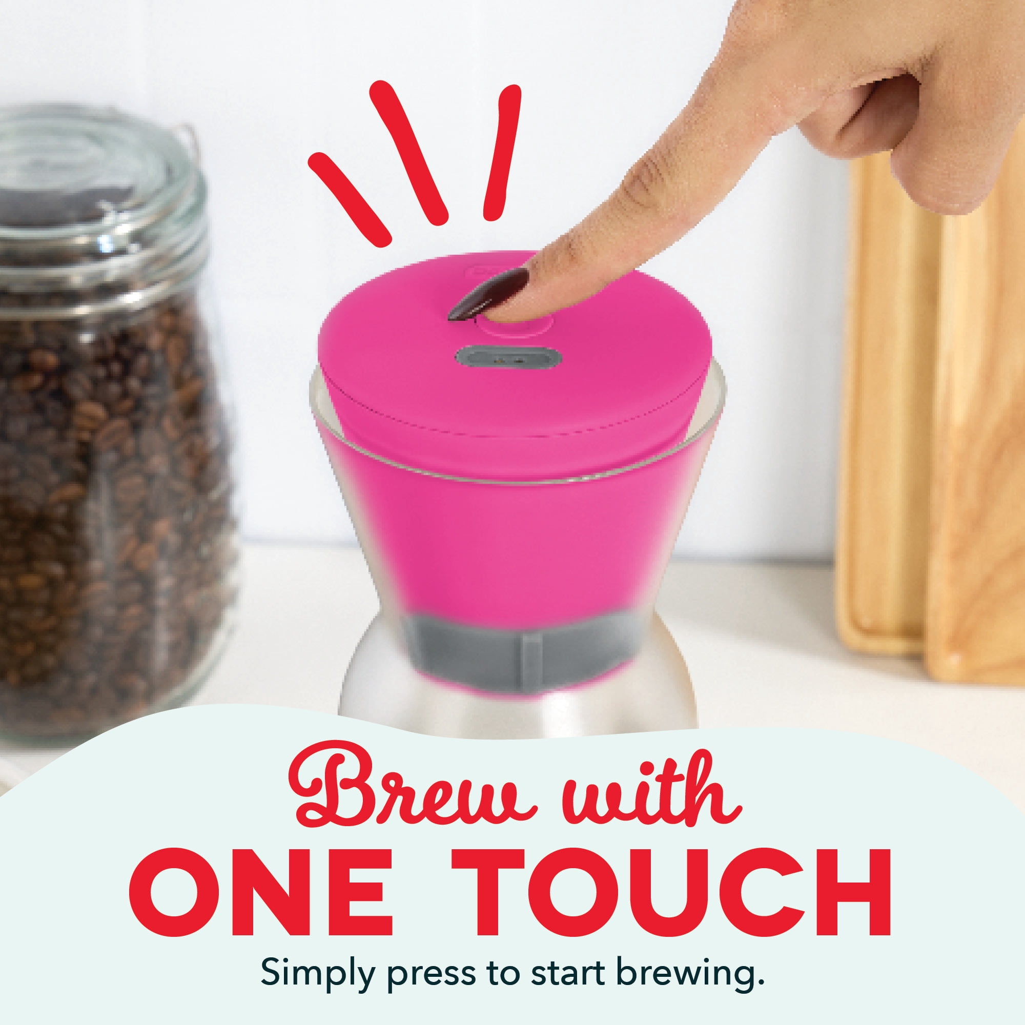 Dash Brew2Go™ Portable Cold Brew System, Makes 1.5 Cups Coffee, Pink