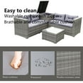 thumbnail image 5 of Patio Chat Set with Storage Box, 4 Piece Patio Wicker Furniture Set with Coffee Table, 2 Sofas, PE Rattan Outdoor Conversation Sectional Sofa Set with Gray Cushions for Backyard, Porch, Garden, L3579, 5 of 9