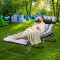 thumbnail image 6 of ABORON Folding Camping Cot for Adults, Adjustable 4-Position Reclining Folding Chaise Lounge Chair with Pillow, Portable Sleeping Cots for Camping Outdoor Beach Pool, 6 of 12