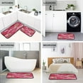 thumbnail image 4 of 2-Piece Kitchen Rugs Set Non-Slip Mats Carpet Floor for Kitchen, Bathroom (19.7"x27.6" & 19.7"x47.2") Red Chrysanthemum and Dandelion, 4 of 7