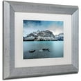 thumbnail image 2 of Trademark Fine Art 'Icy Blue Bow Lake' Canvas Art by Pierre Leclerc, White Matte, Silver Frame, 2 of 4