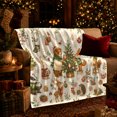 thumbnail image 3 of Woodland Animals Christmas Tree Celebration Watercolor Scene, Festive Holiday Scene, Warm Flannel Blanket for Living Room and Reading Nook, Art Lovers Christmas Gift, Festive Home Decor, 3 of 9