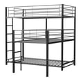thumbnail image 2 of Furniture of America Crossman Metal Twin Triple Bunk Bed in Sand Black, 2 of 9