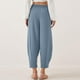 thumbnail image 5 of Pantalones harem casuales con cintura elástica y cordón para mujer - Poliéster, tallas grandes, 5 of 6