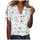 thumbnail image 2 of Fiudx Ofertas Flash Del Día Blusa de Manga Corta de Verano con Cuello En V para Mujer, Sexy, Informal, con Estampado Regular, 2 of 5