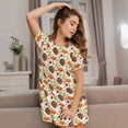 thumbnail image 6 of Salouo Thanksgiving Turkey Print Short Sleeve Sleepshirt for Womens Comfy Nightgown Scoopneck Cute Nightdress Ruffle -Medium, 6 of 7