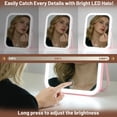 thumbnail image 2 of PayUSD Travel Makeup Mirror with Led Lights Vanity Mirror Touch Screen Control Rechargeable Lightweight Desk Tabletop LED Folding Cosmetic Handheld Mirror 6.1''x8.7'' Large Pink, 2 of 5